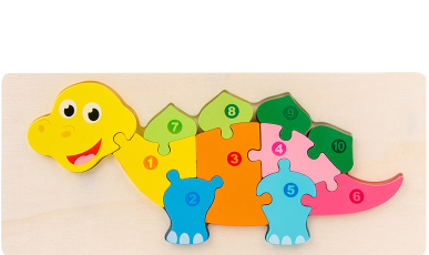 CARTOON ANIMAL NUMBER CHILDREN PUZZLE by Numbers Wooden NEW