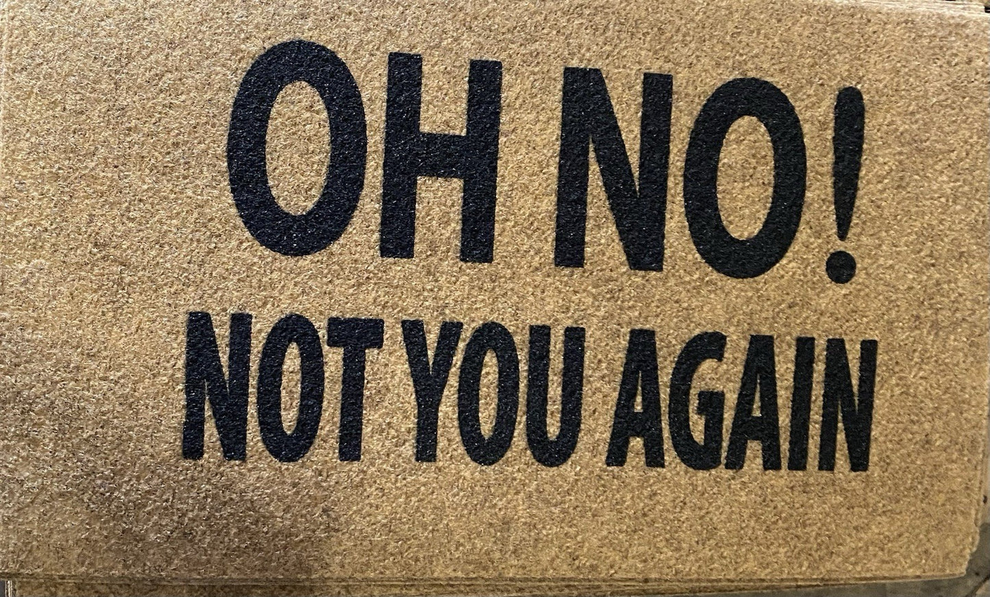 "OH NO NOT YOU AGAIN" Outdoor/Indoor Door Mat: 18"x27" Rug, Funny,  (NEW)