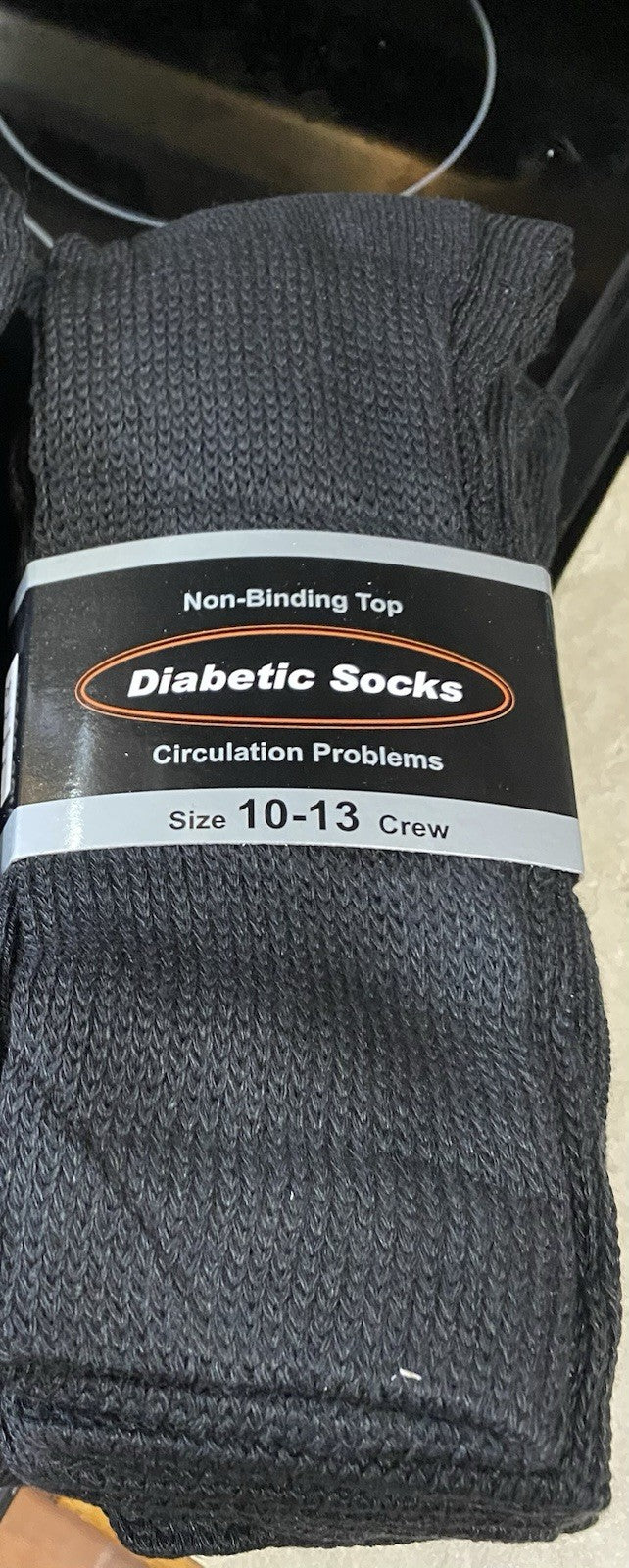 Black DIA-MEDIC QUARTER SOCKS Pack of 3 NON-BINDING TOP SIZE 10-13 Diabetic NEW