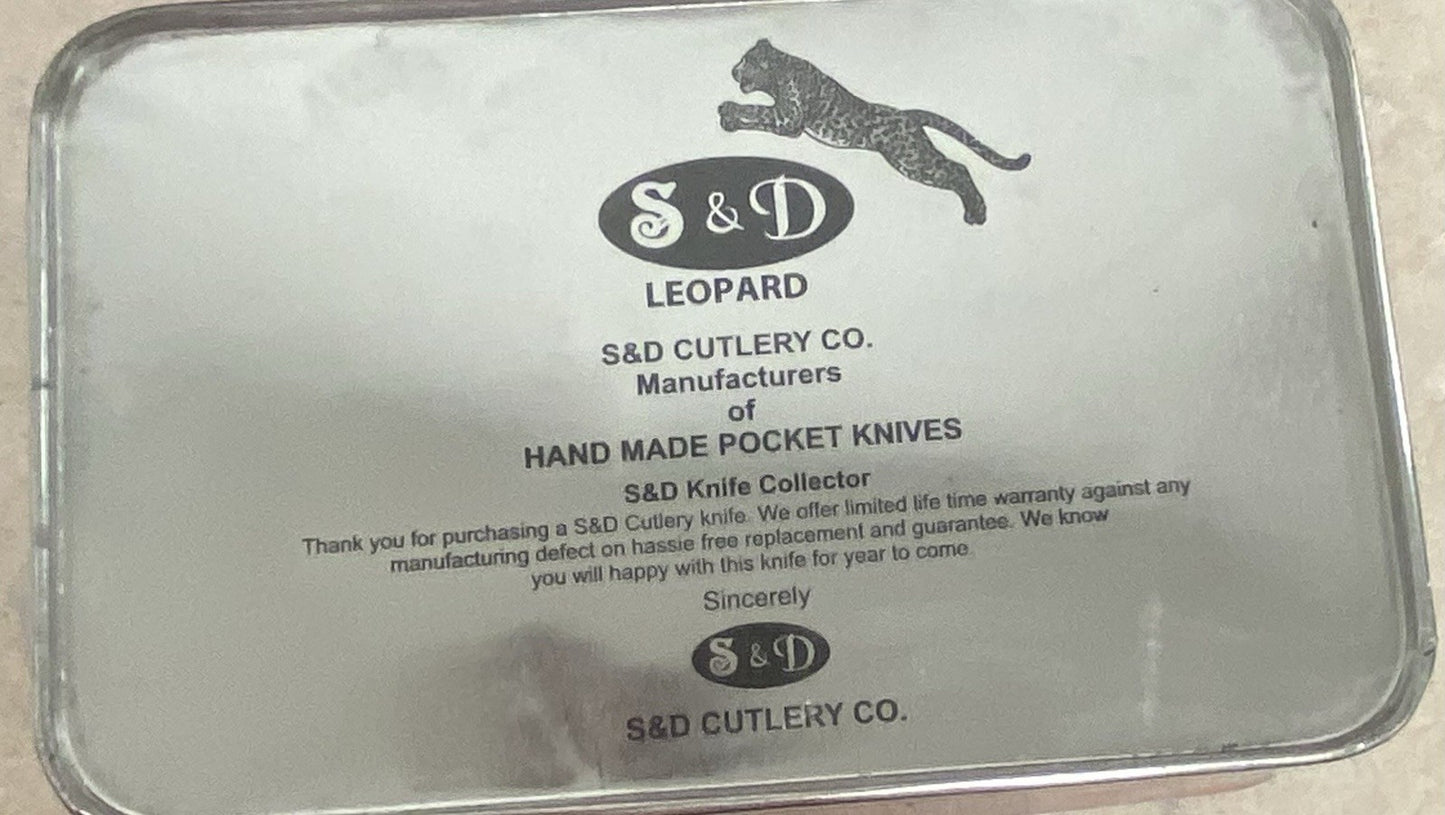 Brand New S&D Leopard Handcrafted Knives Gift Set 2 Pc Knife Set