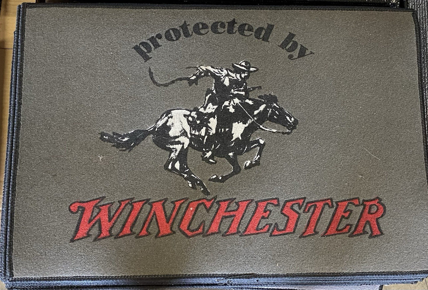 "Protected by Winchester" Door Mat/Rug Indoor & Outdoor Welcome Mat NEW