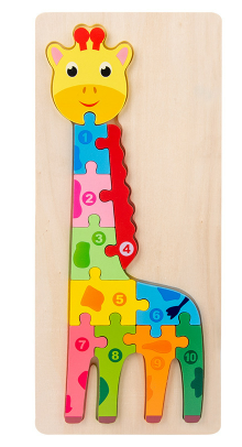 CARTOON ANIMAL NUMBER CHILDREN PUZZLE by Numbers Wooden NEW