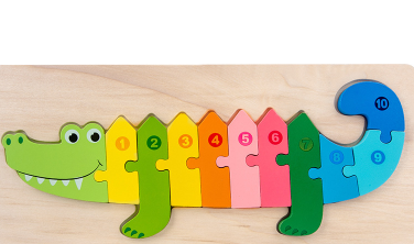 CARTOON ANIMAL NUMBER CHILDREN PUZZLE by Numbers Wooden NEW