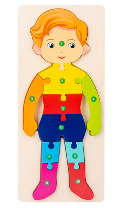 CARTOON ANIMAL NUMBER CHILDREN PUZZLE by Numbers Wooden NEW
