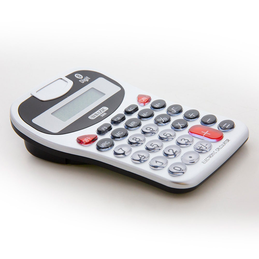 8-Digit Silver Desktop Calculator w/ Tonecalc