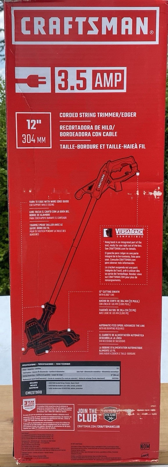 NIB SEALED   CRAFTSMAN 3.5AMP CORDED 12” STRING TRIMMER/ EDGER