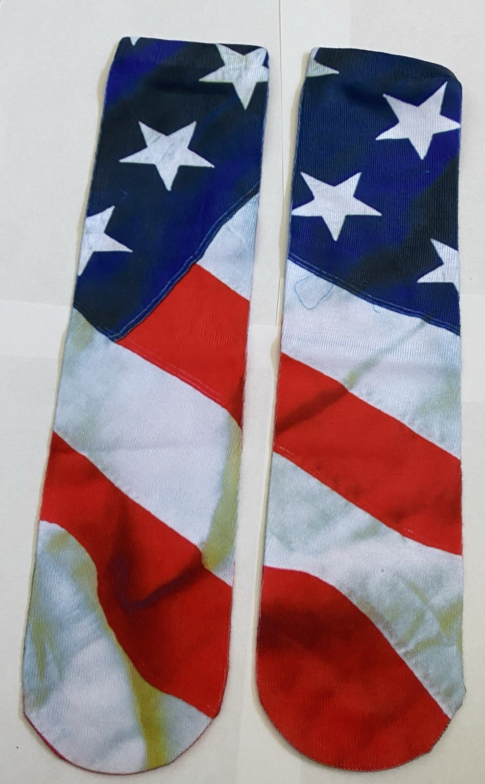 Trendy American Flag Pattern Crew Socks, Breathable Comfy
