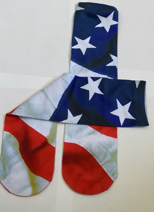 Trendy American Flag Pattern Crew Socks, Breathable Comfy