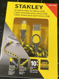 Stanley Braided Cable for Micro-USB Cable 10' Durable USB Cord Phone Tablet NEW