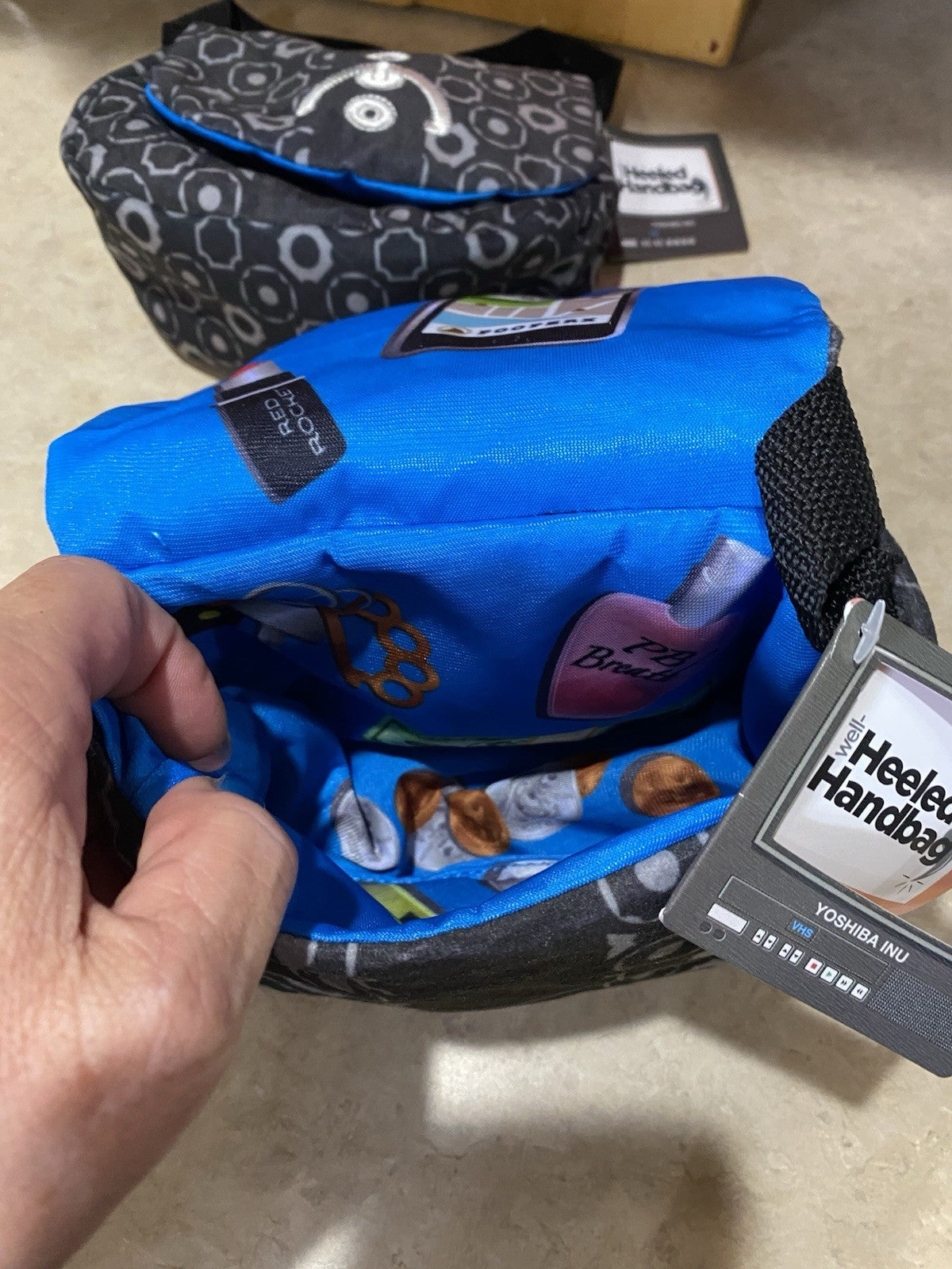 Bark Box Handbag Plush Crinkle & 2 Squeakers Dog Toy Small Medium 7"X5" Purse