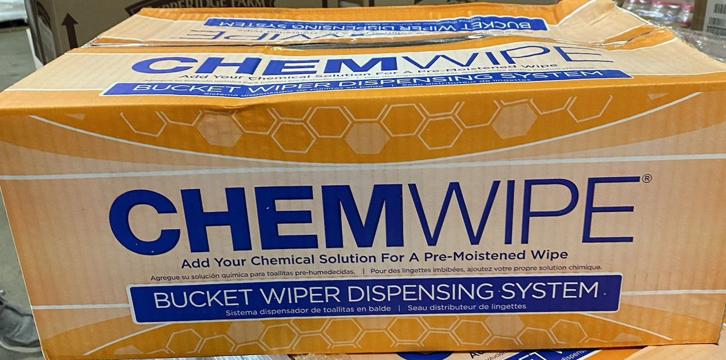 Case Of MW-60-CP-CHEMWIPE-180 Bucket Wiper Dispensing System 6 Rolls And Bucket