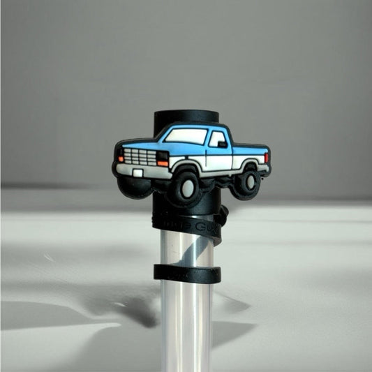 TRUCK Square Body Straw Toppers Reusable Plastic Cute Protector Replacement NEW