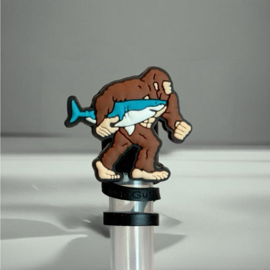 SASQUATCH Straw Toppers Reusable Plastic Cute Protector Replacement Straw NEW