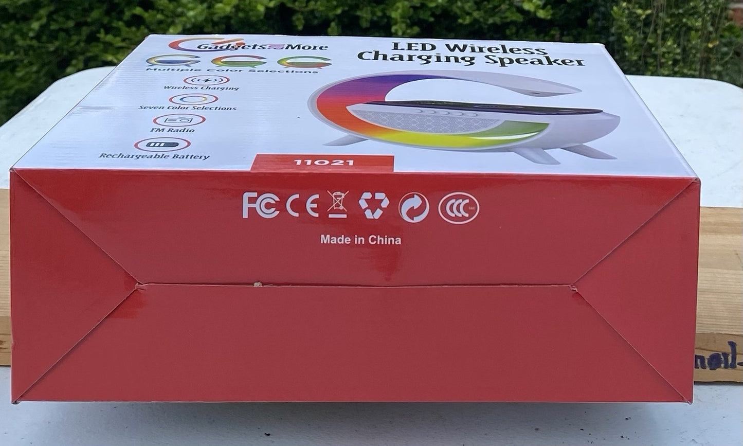 LED Wireless Charging Speaker Seven Color Selections, FM Radio