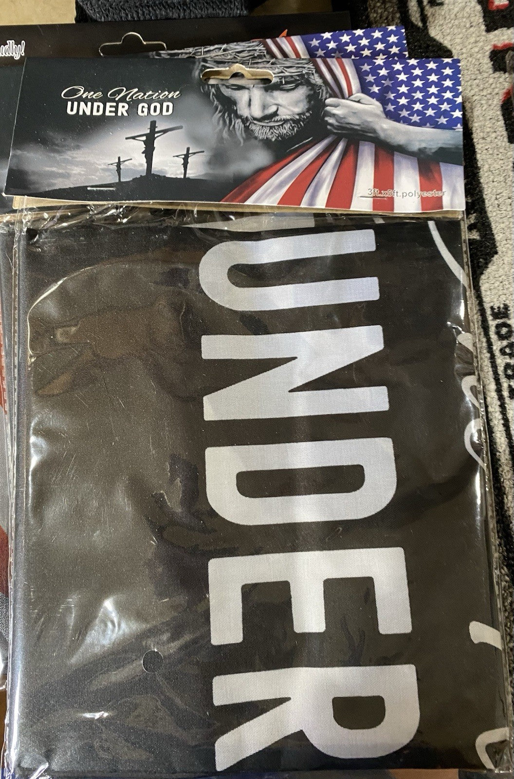 Jesus One Nation under God Christian American Flag 3X5 Ft Double Sided NEW