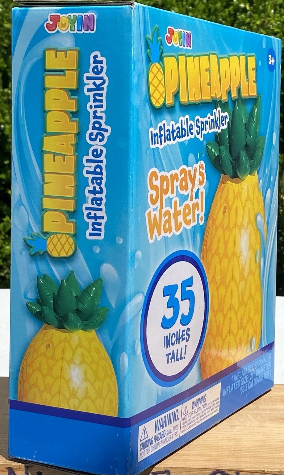 Inflatable Tropical Pineapple Sprinkler 35"  Pool Toys Summer Play Fun Yard NIB