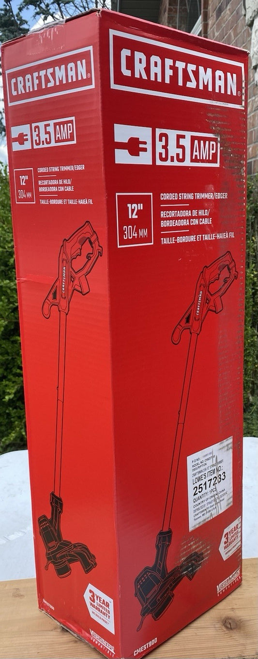 NIB SEALED   CRAFTSMAN 3.5AMP CORDED 12” STRING TRIMMER/ EDGER