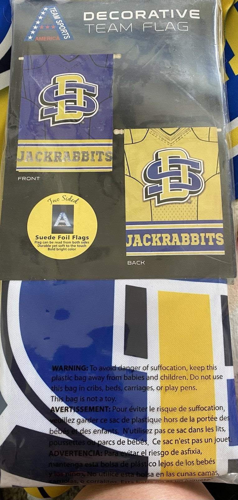 TWO SIDED South Dakota State Jackrabbits YARD Flag Garden 22x44 JACK RABBITS