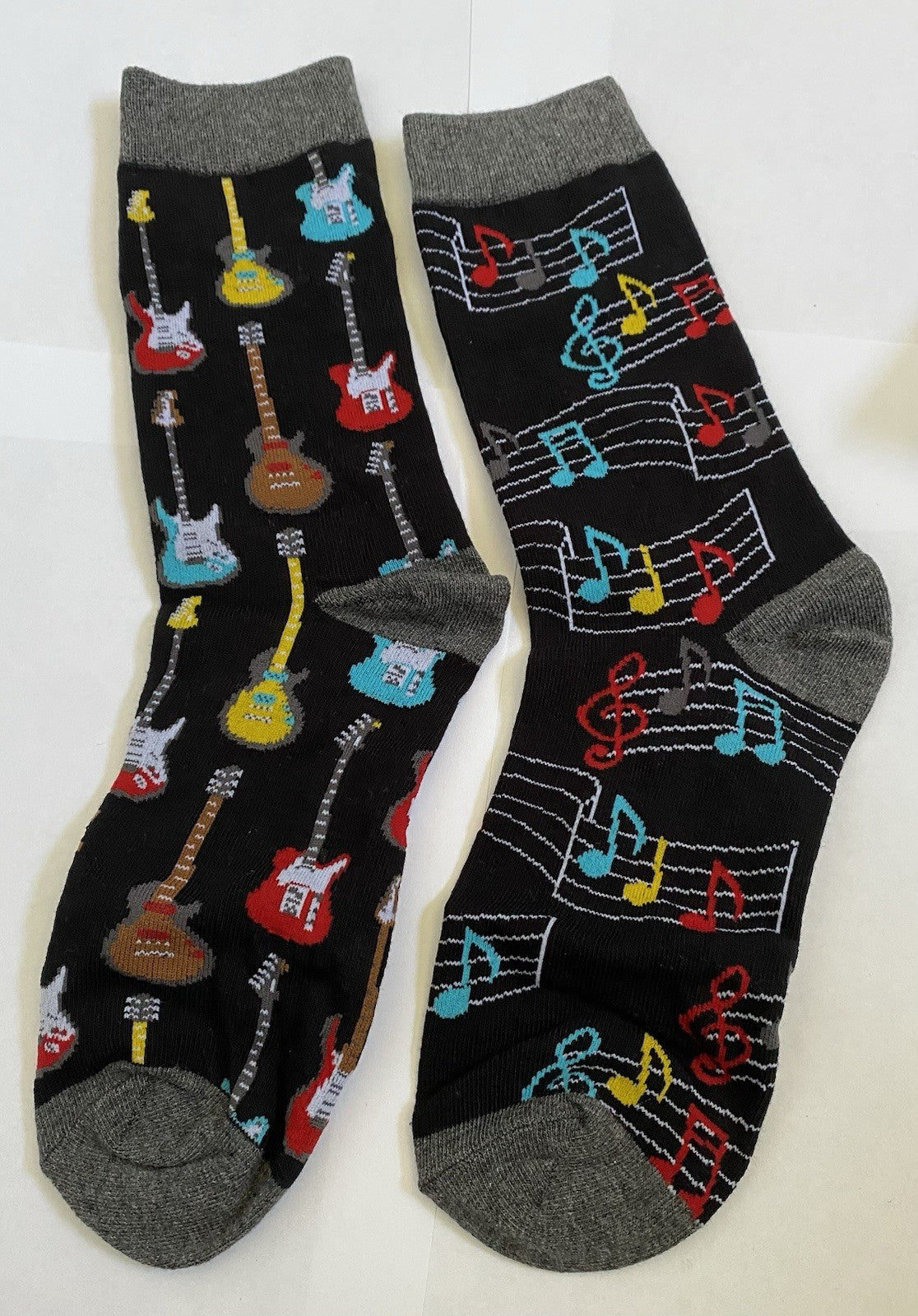 Acoustic Guitar Dress Socks Novelty Unisex Black Crazy Fun