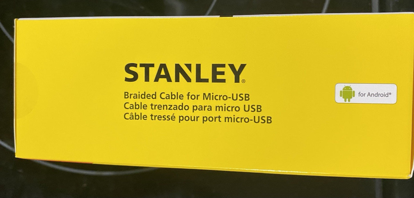 Stanley Braided Cable for Micro-USB Cable 10' Durable USB Cord Phone Tablet NEW
