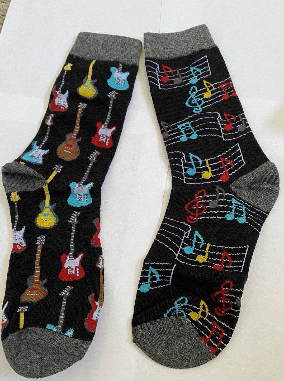 Acoustic Guitar Dress Socks Novelty Unisex Black Crazy Fun