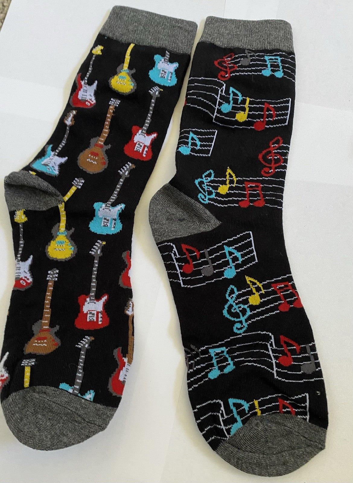 Acoustic Guitar Dress Socks Novelty Unisex Black Crazy Fun