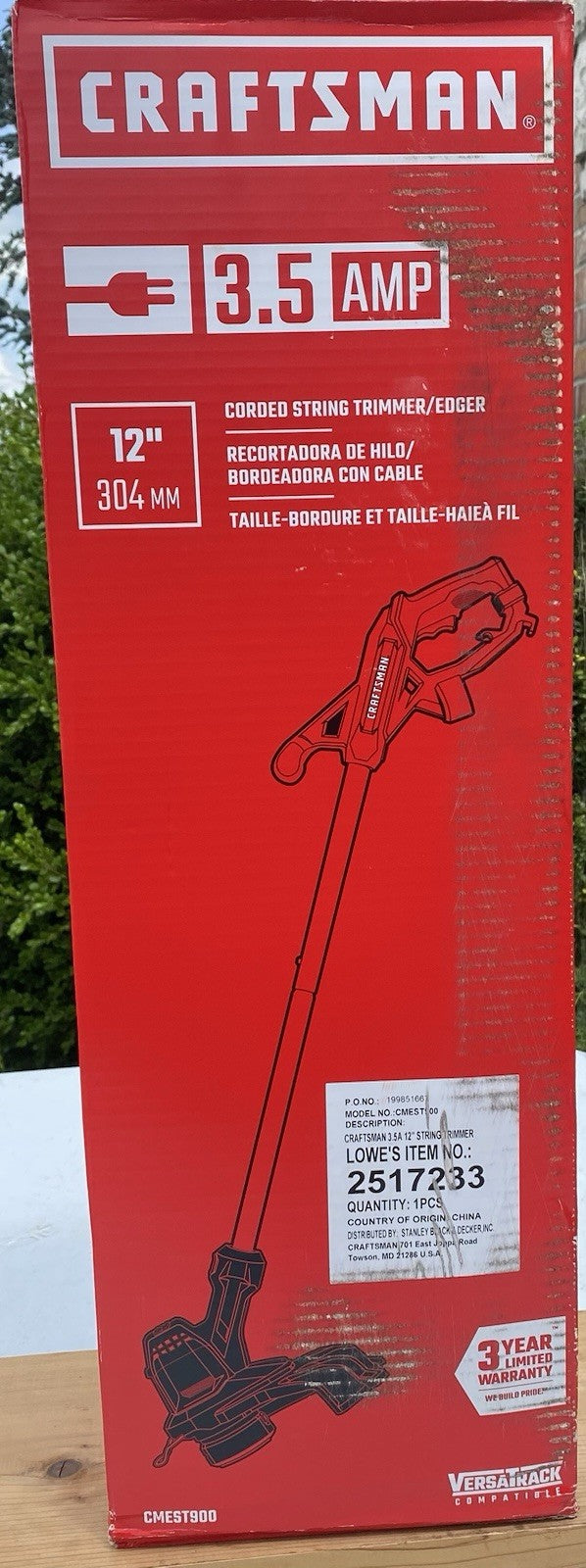 NIB SEALED   CRAFTSMAN 3.5AMP CORDED 12” STRING TRIMMER/ EDGER