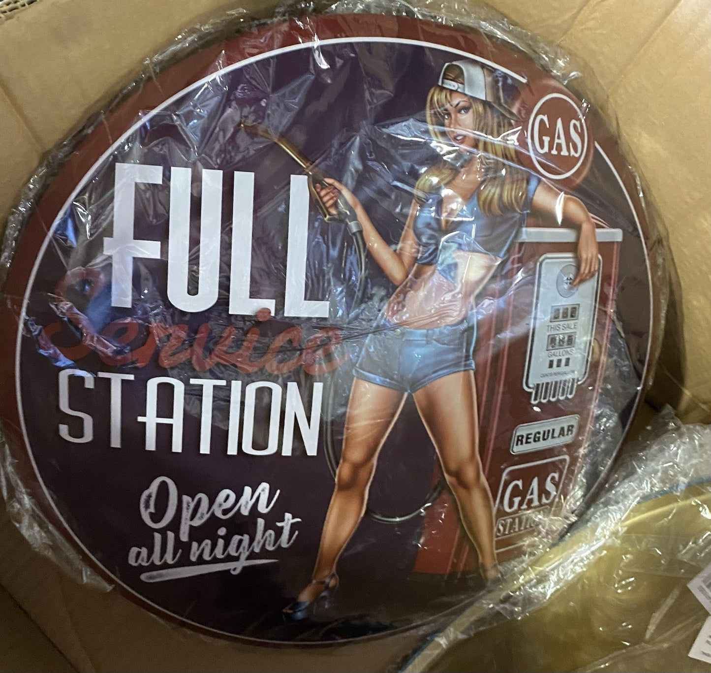 FULL SERVICE STATION Open all Night "Dome  " Metal Sign Garage Shop Man Cave NEW