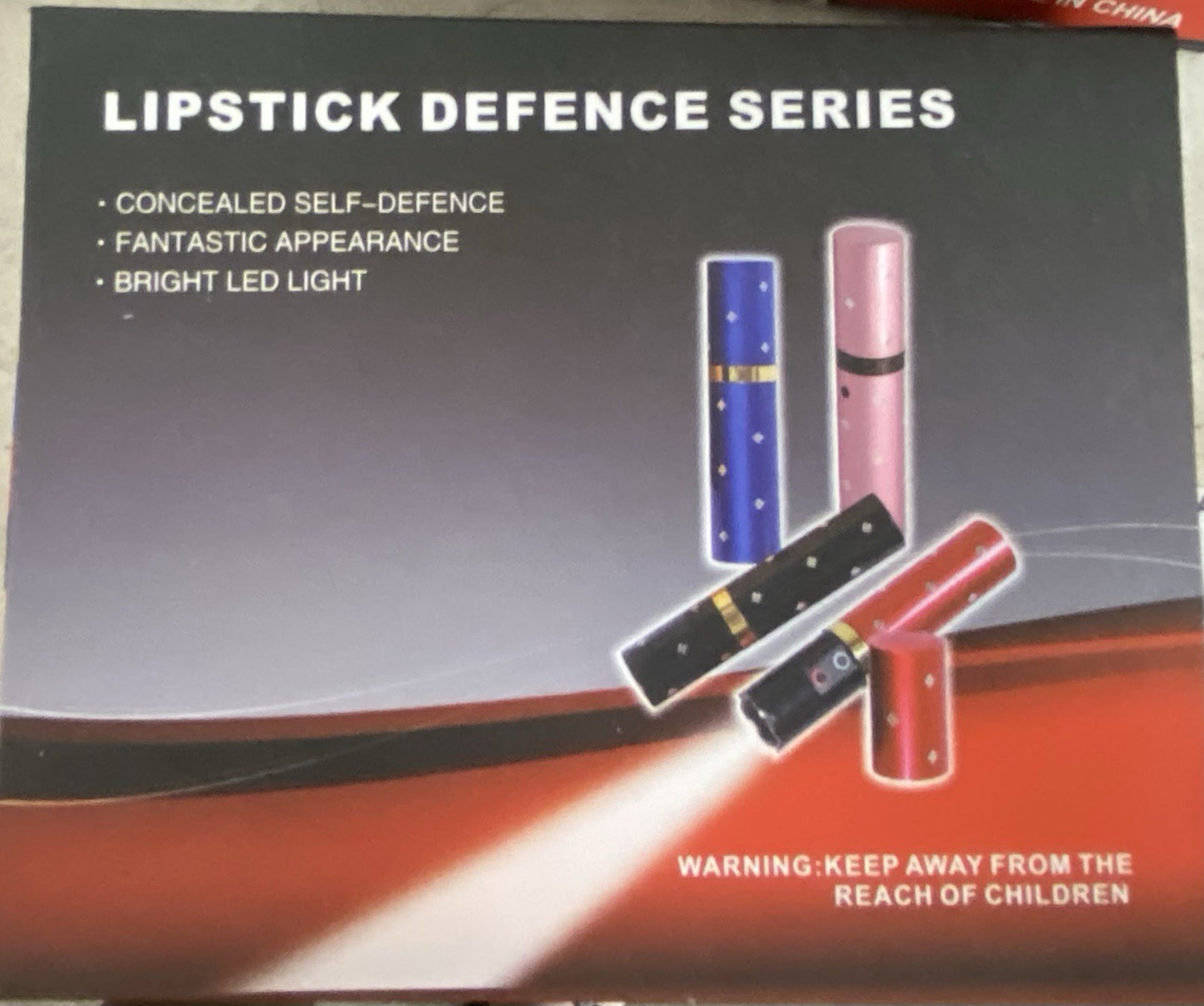 Flashlight Lipstick Stun Gun BLACK Women Self Defense Bright LED NEW