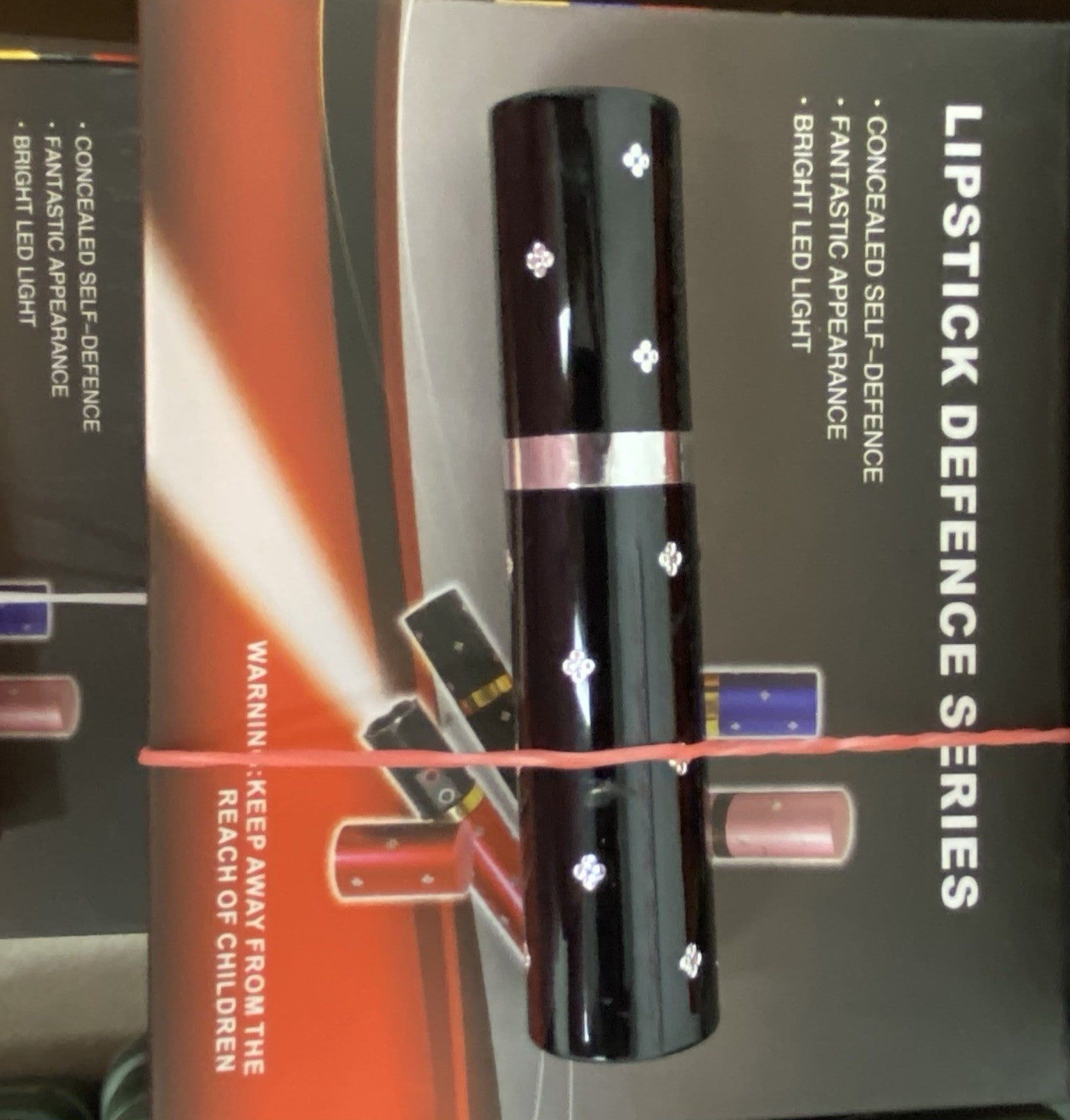 Flashlight Lipstick Stun Gun BLACK Women Self Defense Bright LED NEW