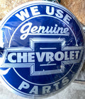 "We Use Genuine Chevrolet Parts" Metal Dome Round Circle 15" Garage Man Cave NEW