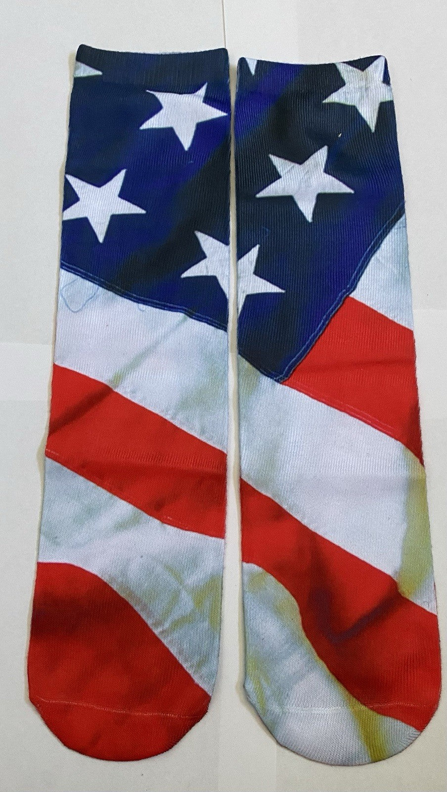 Trendy American Flag Pattern Crew Socks, Breathable Comfy