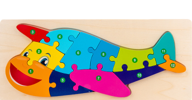 CARTOON ANIMAL NUMBER CHILDREN PUZZLE by Numbers Wooden NEW