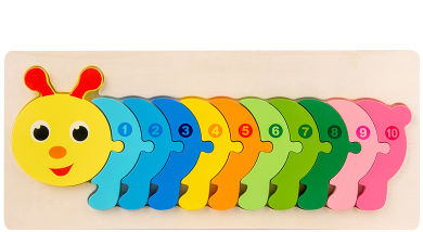 CARTOON ANIMAL NUMBER CHILDREN PUZZLE by Numbers Wooden NEW