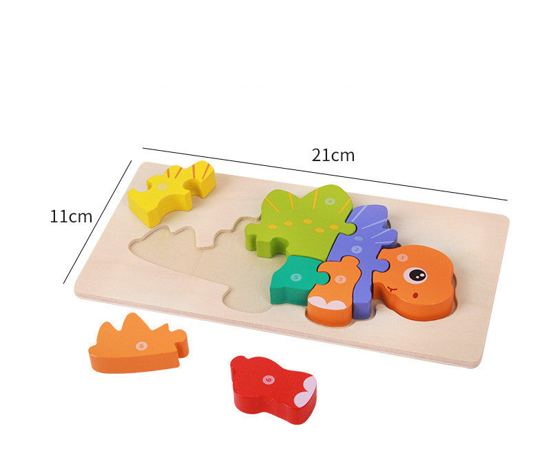 WOODEN 3-D DINOSAUR PUZZLE Educational Toy Realistic Dinosaur NEW