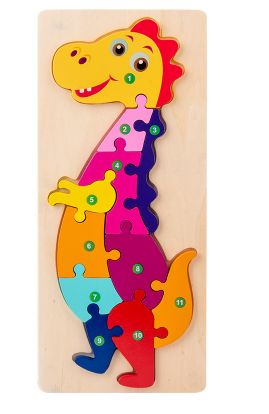 CARTOON ANIMAL NUMBER CHILDREN PUZZLE by Numbers Wooden NEW